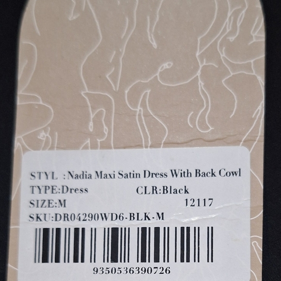 #1586 Meshki Black Backless Cowl Neck Cocktail Gown - Nadia Sz.M - Picture 7 of 13